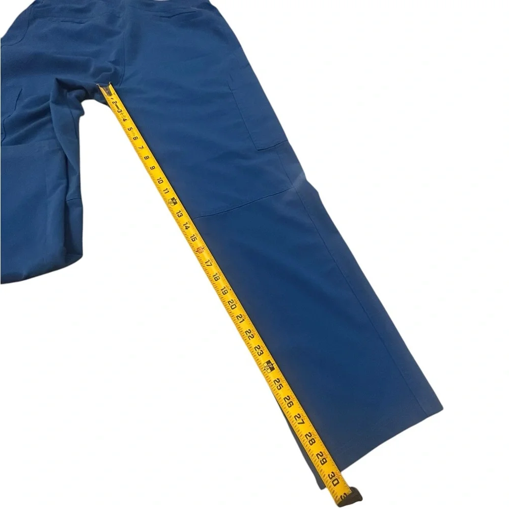 Figs Pocketed Scrub Drawstring Pants in‎ Blue Large